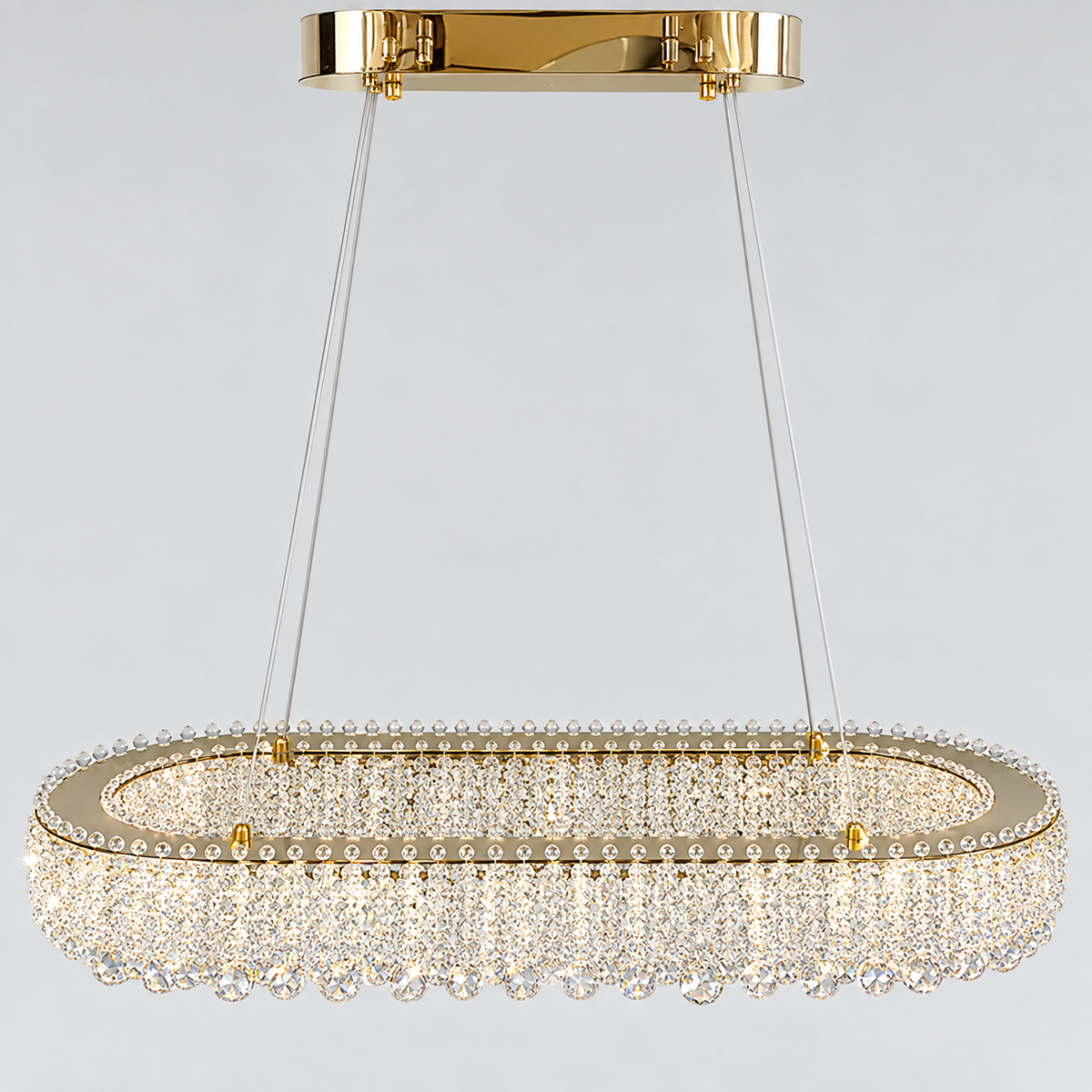 Люстра золота видовжена з кришталевим плафоном L - 80,5 cm Led 80W Gold Win Crystal 260935-100009044