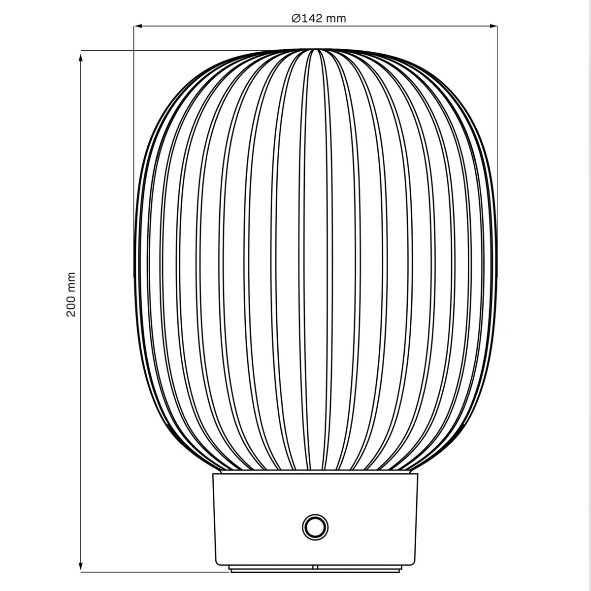 Лампа настільна золота з білим ребристим плафоном H-14,2 cm Led 1,8W White Stripes Bulb 260240-100007500