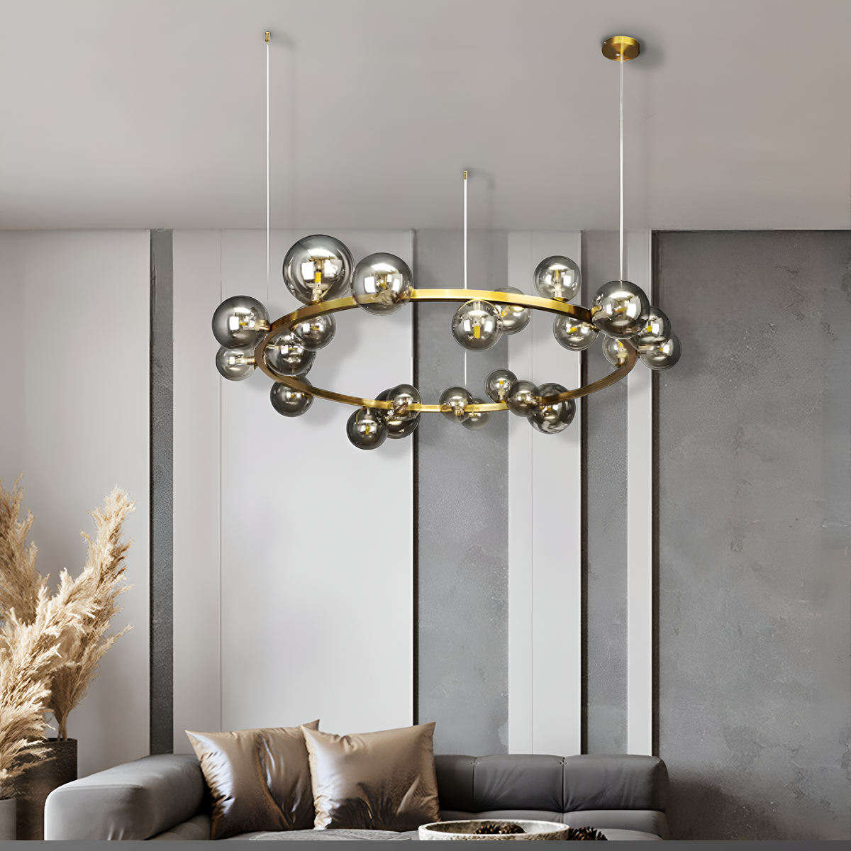 Люстра золота відтінку латунь Bubbles D-115 cm G9 Gold + Black 250431-100004585