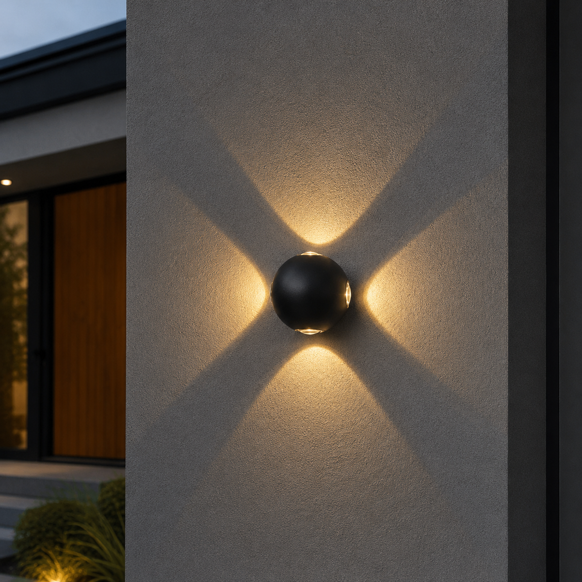 Настінний чорний вуличний світильник D-10 cm LED 12W 3000K Black Loona 230519-100001526