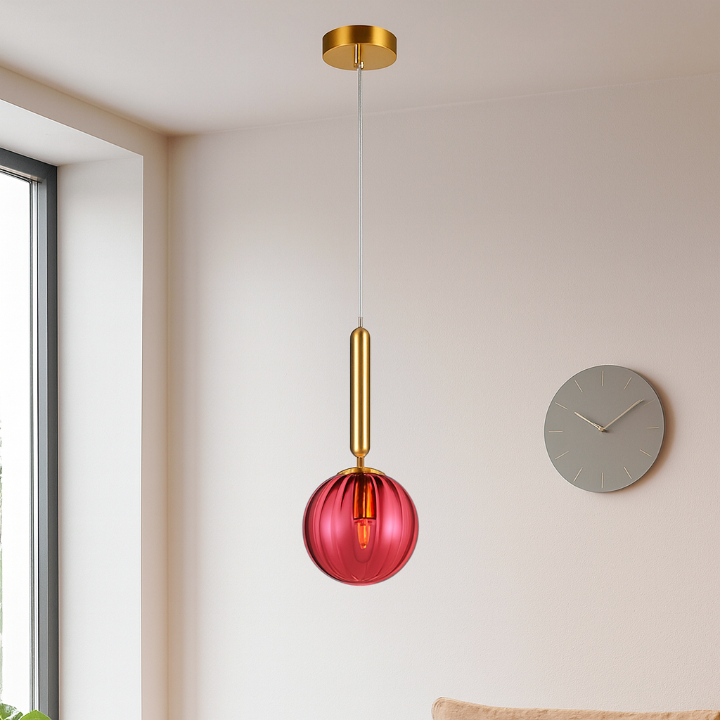 Підвісний світильник червоний D-15 cm E14 5W 4500K Red Ball 250931-100006075