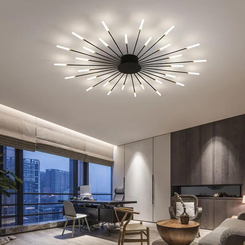 Стельовий світильник Fan 30 D-116 Led 22W 3000K 4000K 6000K Black + Gold 250118-100004079