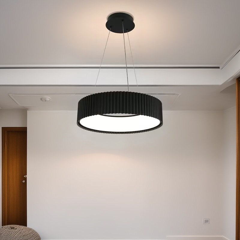 Підвісні світильники у 2-х розмірах з пультом Pendant Gofre Black 3000K-6000K D-45 Led 60W / D-60 Led 94W 241219-100004010