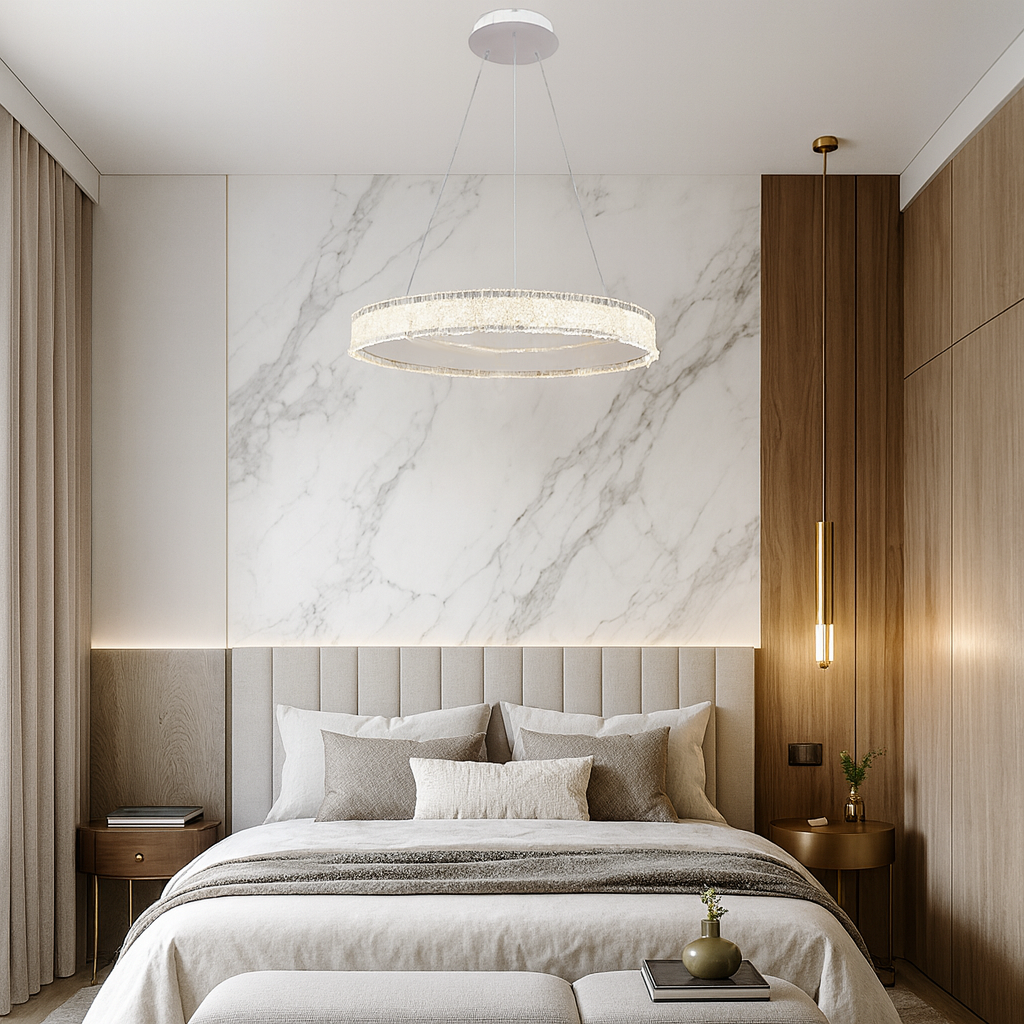 Люстра біла підвісна кільцева D-60 cm Led 35W White Simple Ice 251235-100006814