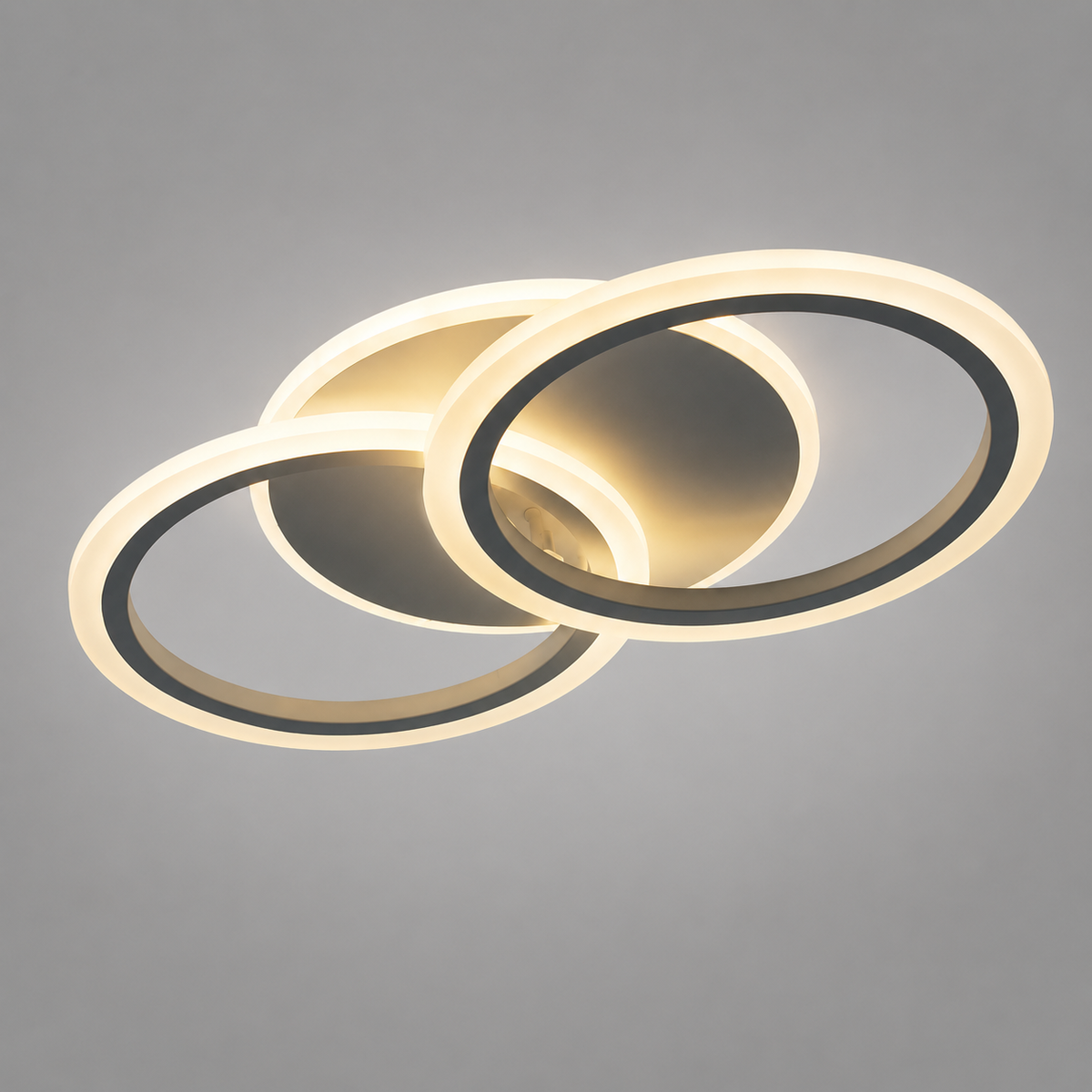 Люстра біла світлодіодна H-7 cm L-44 cm Led 60W White Double Rings 260575-100008004