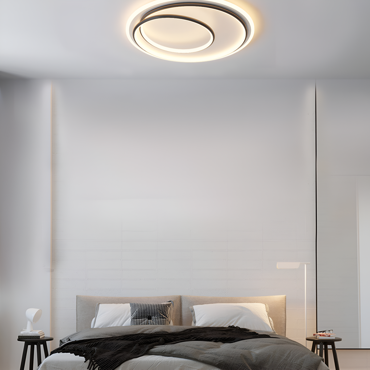 Стельовий світлодіодний світильник з пультом Geometry White + Black 60W LED 250431-100004656
