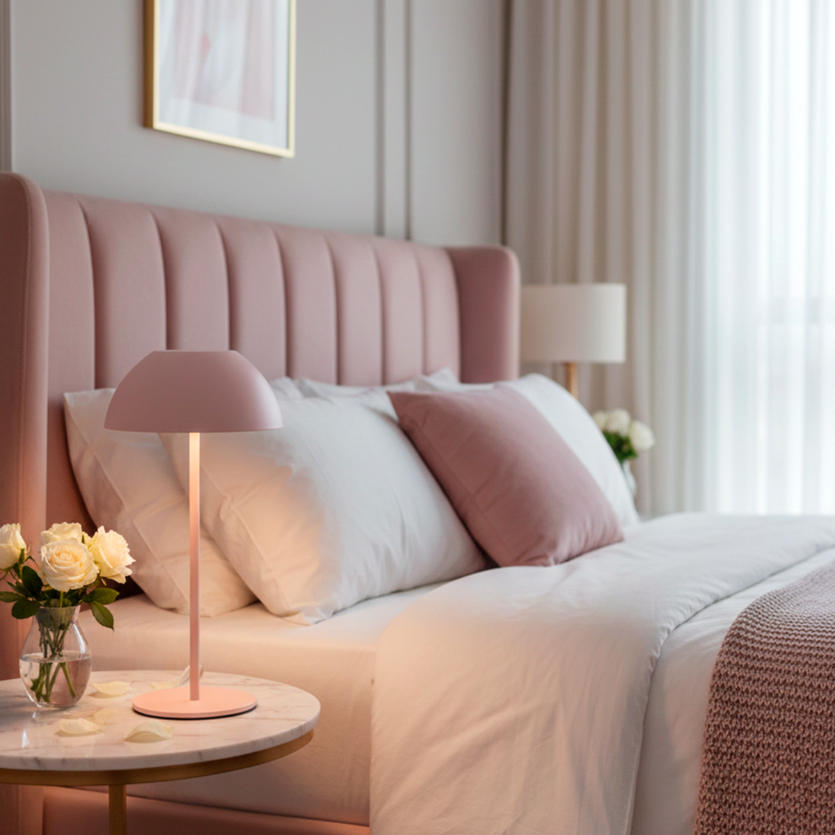 Лампа настільна рожева з купольним плафоном H-28 cm Led 1,8W Pink Dome Lamp 260240-100007502