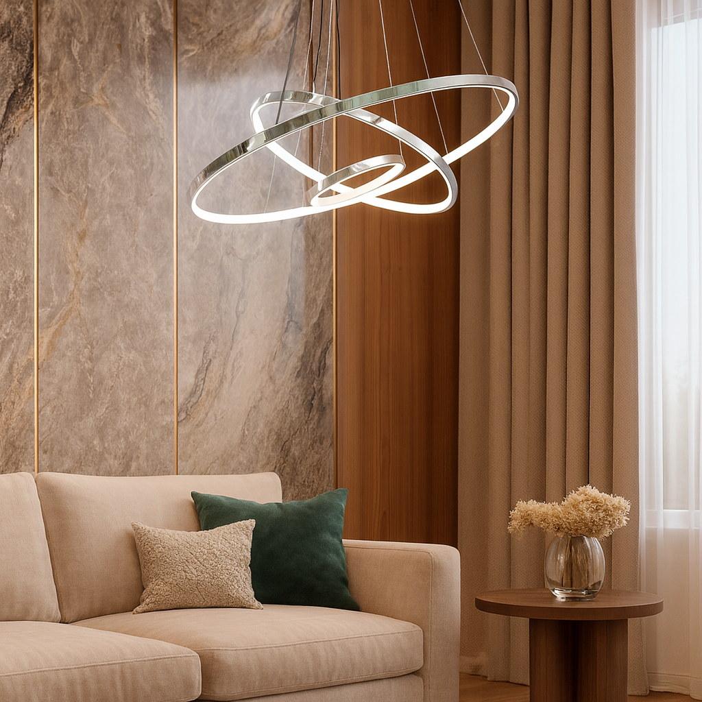 Люстра Rings Chrome з пультом 20+40+60 cm 100W 250942-100006112