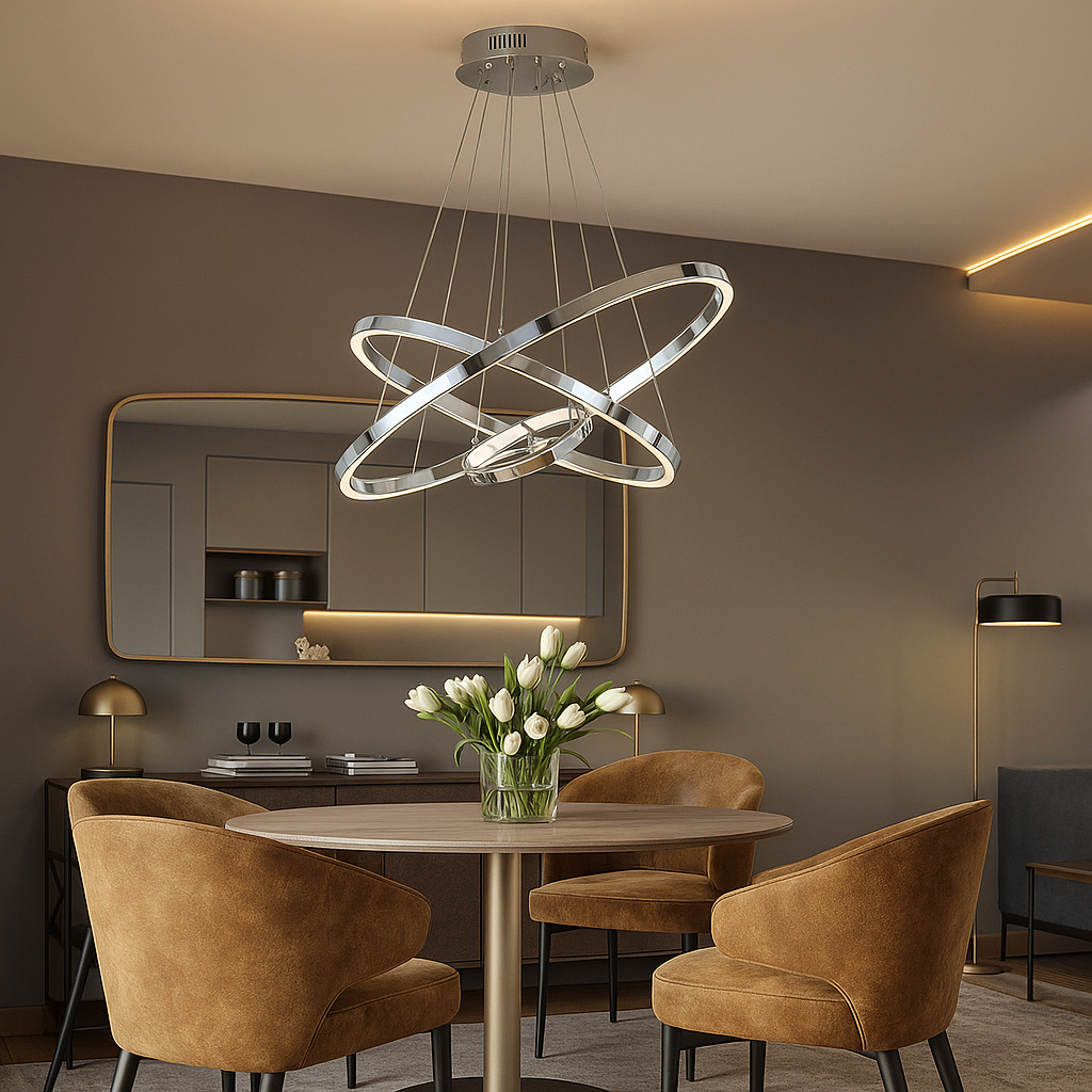 Люстра Rings Chrome з пультом 20+40+60 cm 100W 250942-100006112