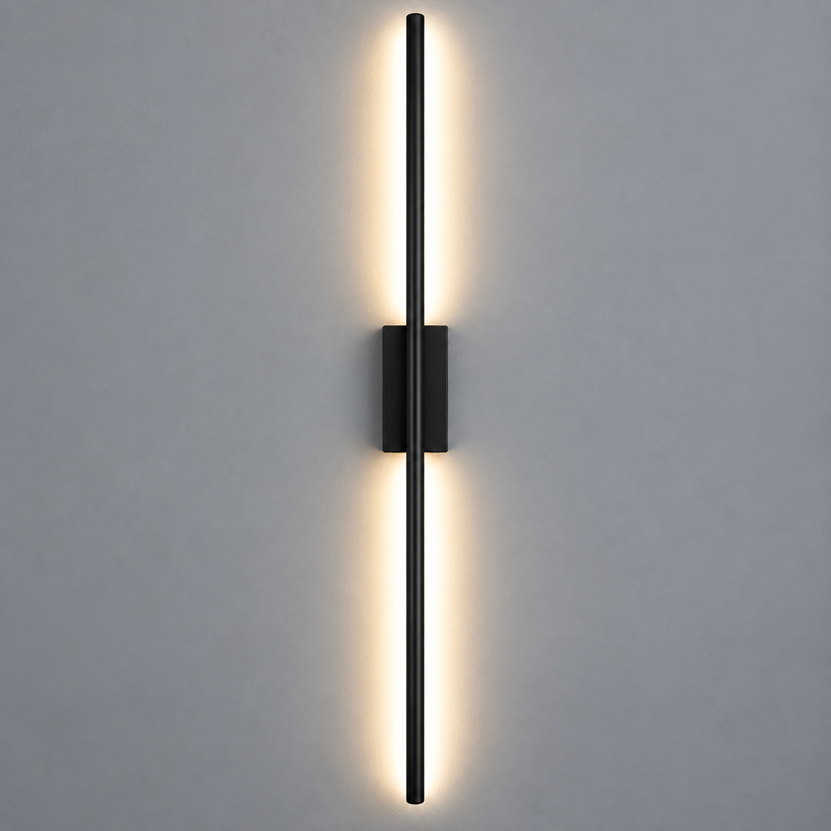 Світильник чорний настінний 2 розміри L-60cm/L-80 cm Led 6W/10W Black Pipe Line Square 251222-100006924