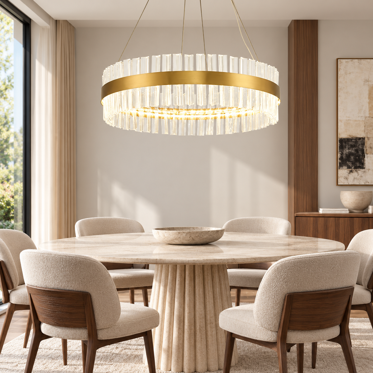 Люстри підвісні золоті D-60 cm / D-80 cm Gold Crystal 261017-100009085