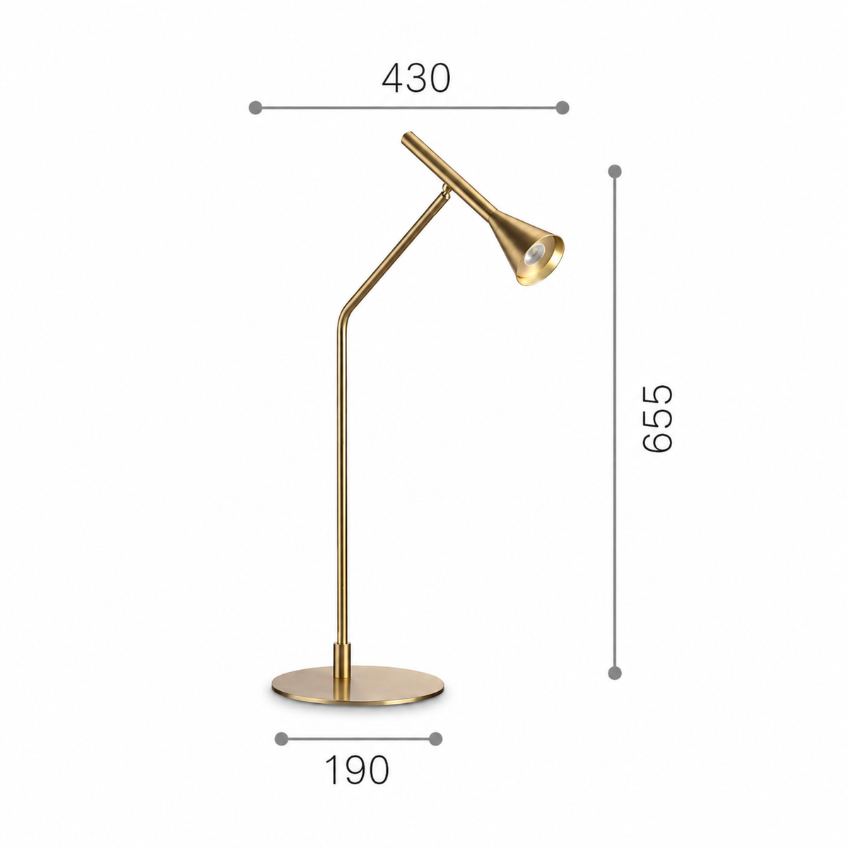 Настільна лампа золота Н - 65,5 cm Led 6,5W 3000K Gold Cassey 260840-100008759