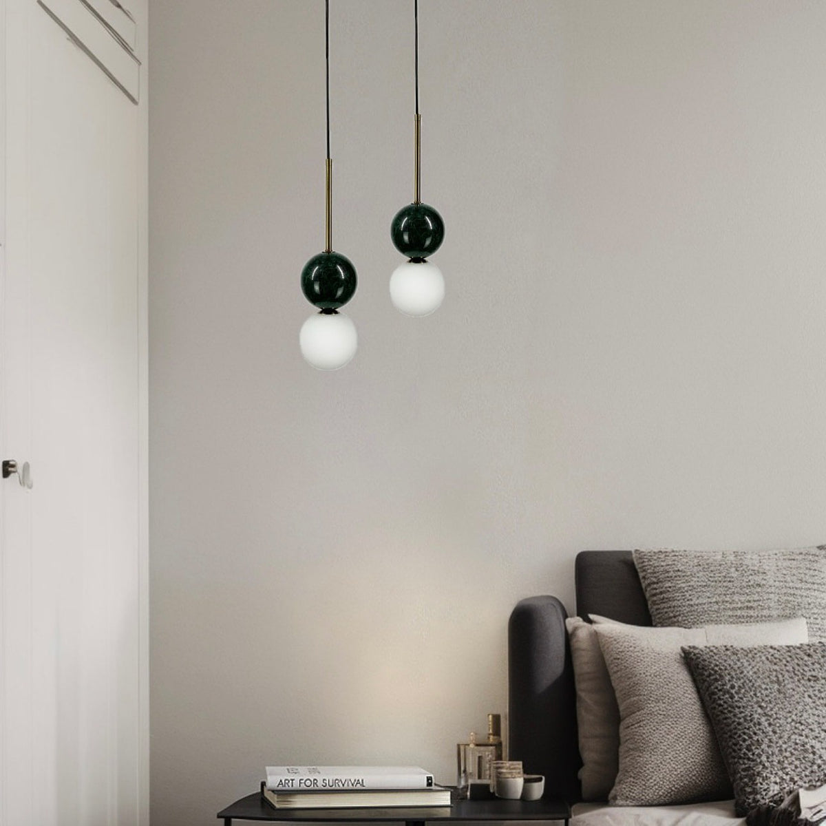 Підвісний світильник Marble D-10 cm G9 Black + White + Green 241118-100003970