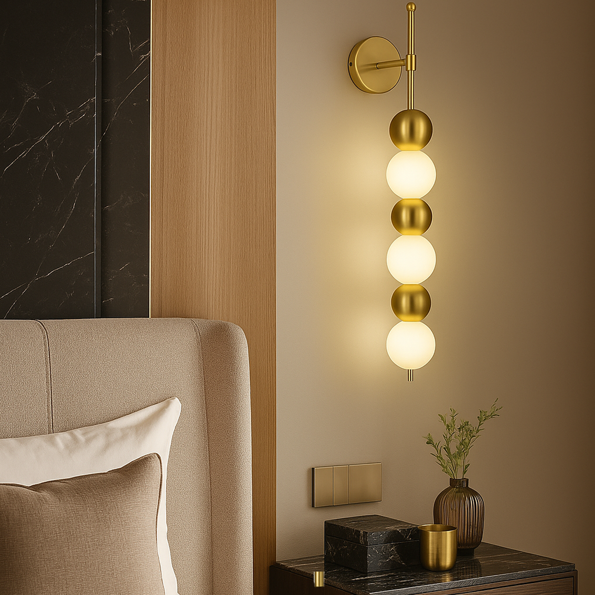 Настінний світильник золотий H-75 cm Led 28W 4000K Gold+White Bead Pearl 251118-100006512