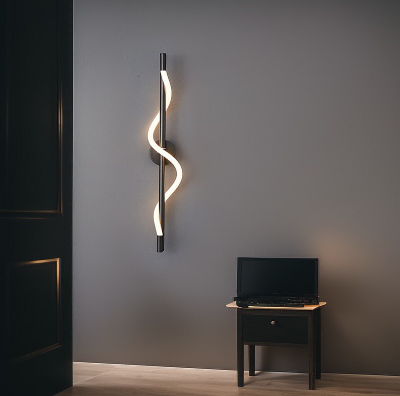 Настінний світильник H-56 cm Led 15W 3000K Black + White Rope wall 241222-100004008