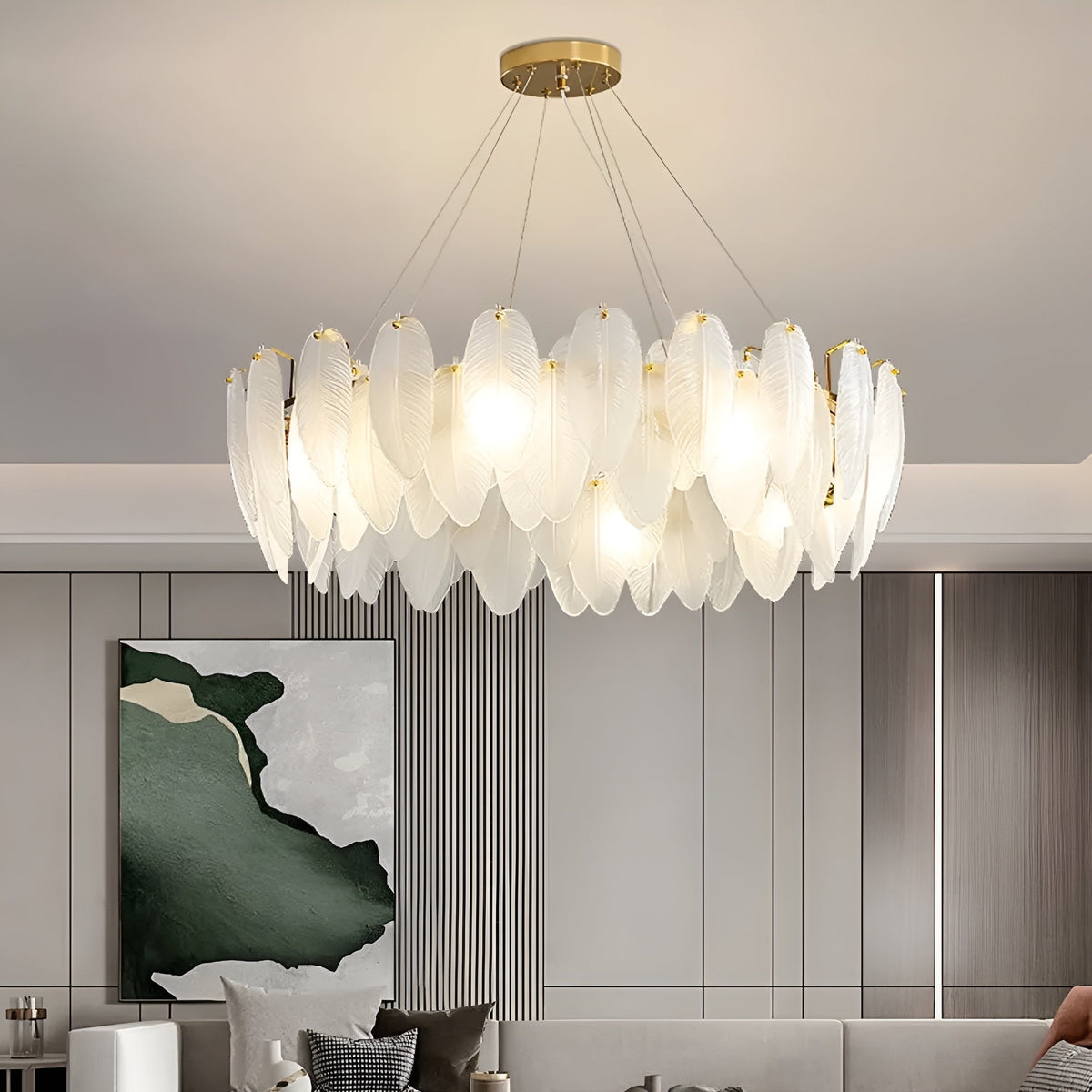 Підвісна люстра золота 12хЕ14 D-80 cm Gold Feathers gloss 260235-100007560