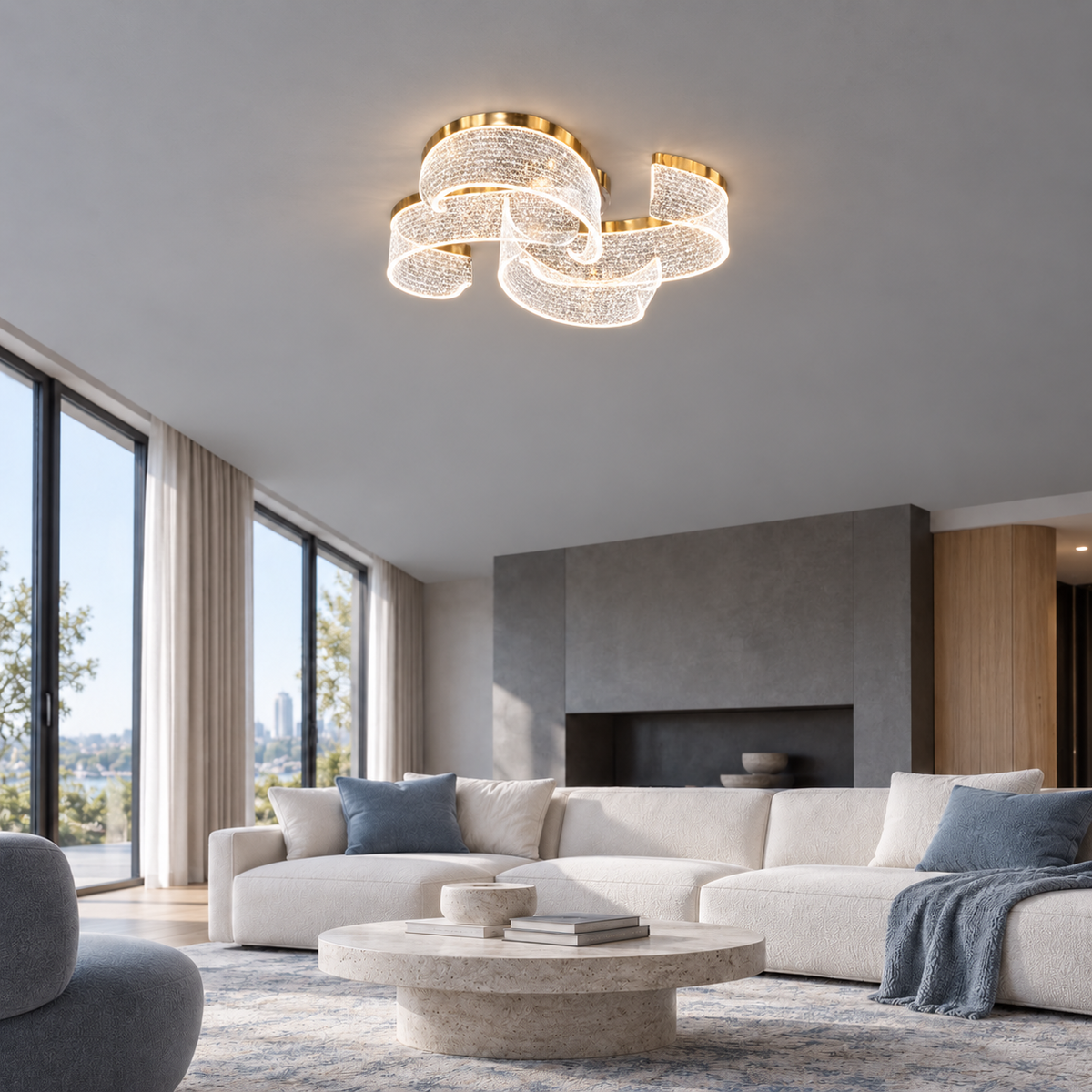 Стельова люстра золота L-51 cm Led 44W 3000K-6000K Gold Aurora 261035-100009053