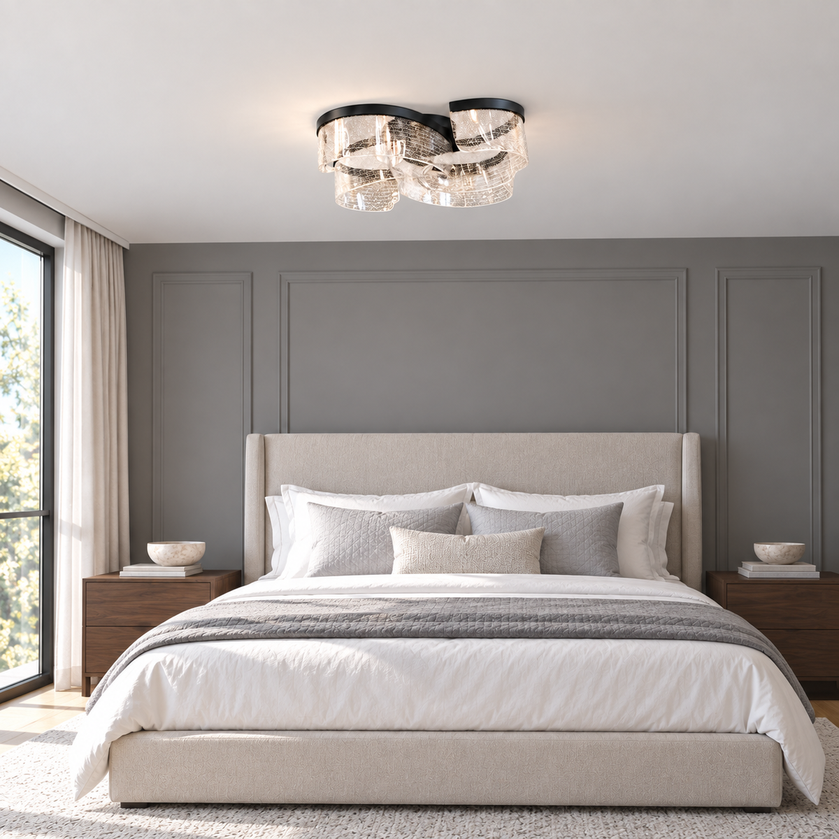 Стельова люстра чорна L-51 cm Led 44W 3000K-6000K Black Aurora 261035-100009054