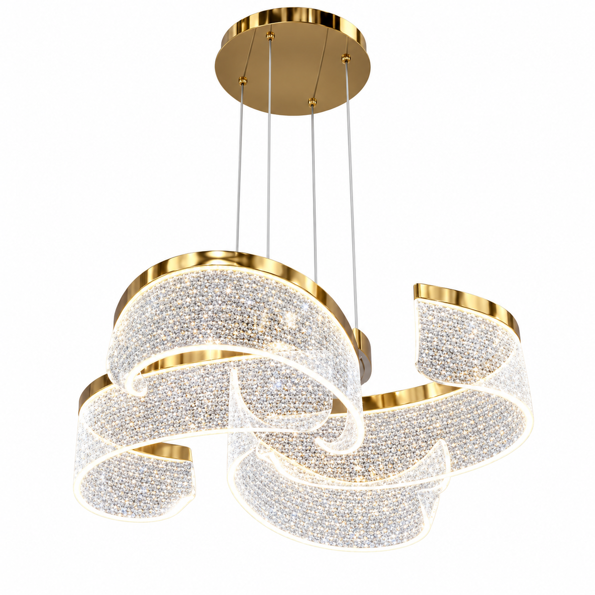 Підвісна люстра золота D-52 cm Led 43W 3000K-6000K Gold Aurora 261035-100009055