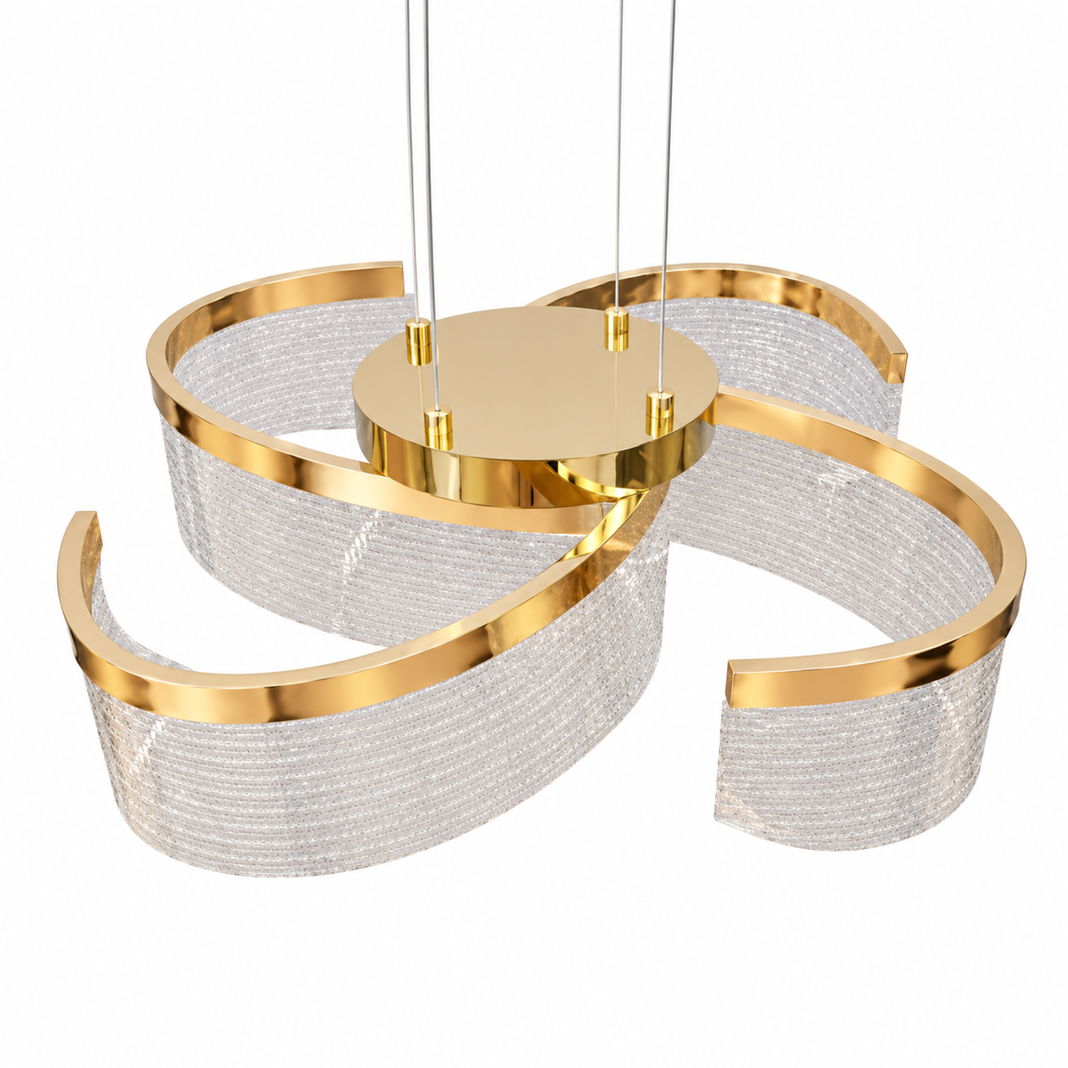 Підвісна люстра золота D-52 cm Led 43W 3000K-6000K Gold Aurora 261035-100009055