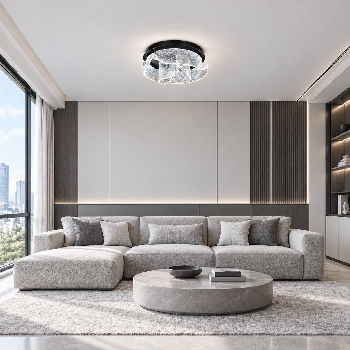 Стельові люстри чорні D-44 cm / D-55 cm Led 3000K-6000K Black Aurora 261035-100009059