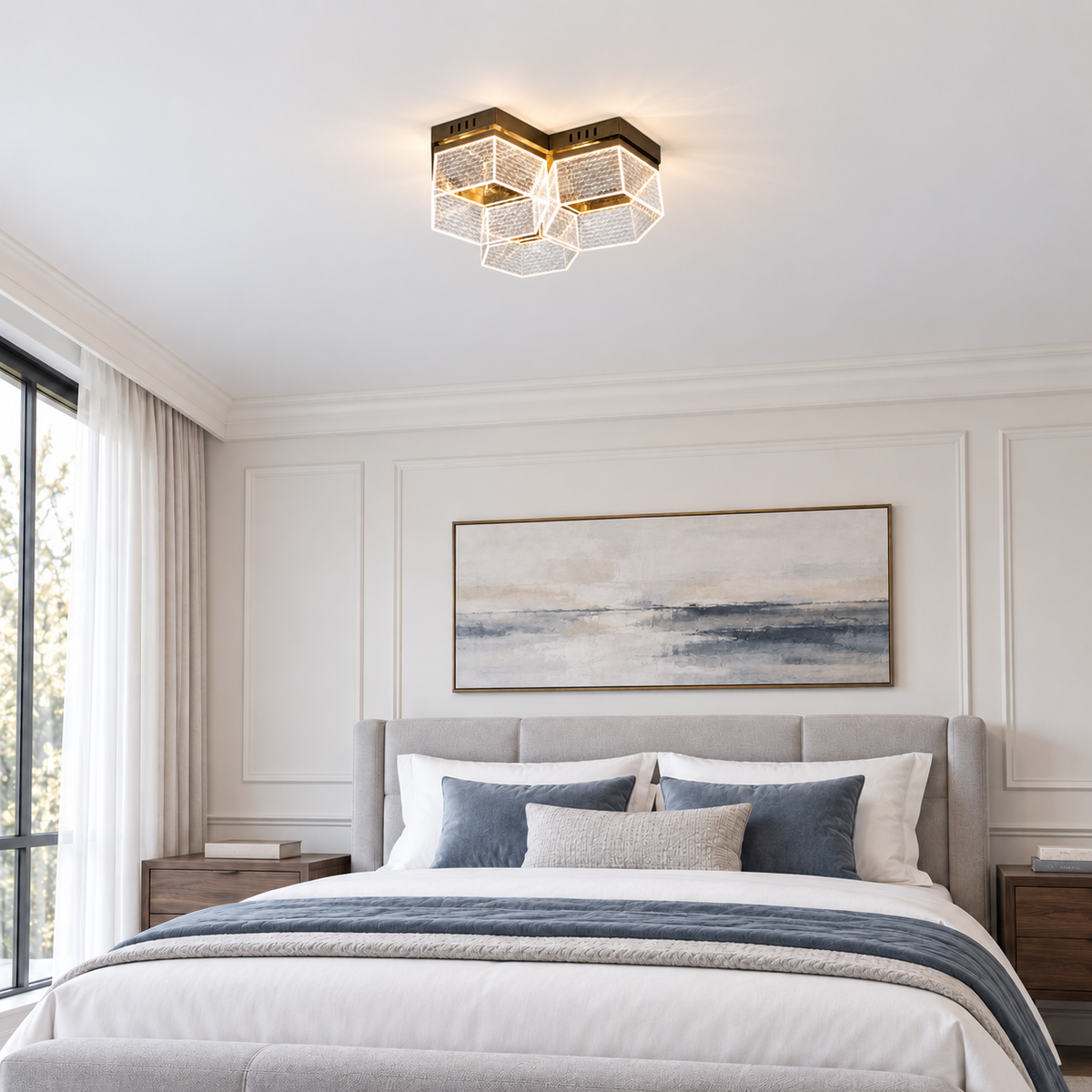 Стельова люстра золота L-44 cm Led 3000K-6000K Gold Aurora 261035-100009060