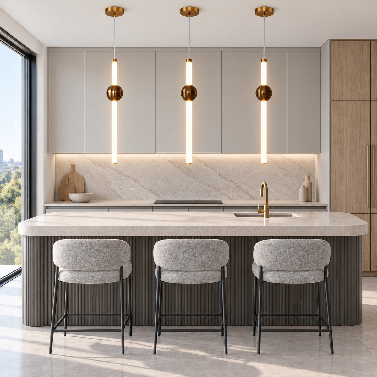 Підвісний світильник з золотою кулею D-8 cm Led 6W 3000K White+Gold Elegant Tube 261066-100009067