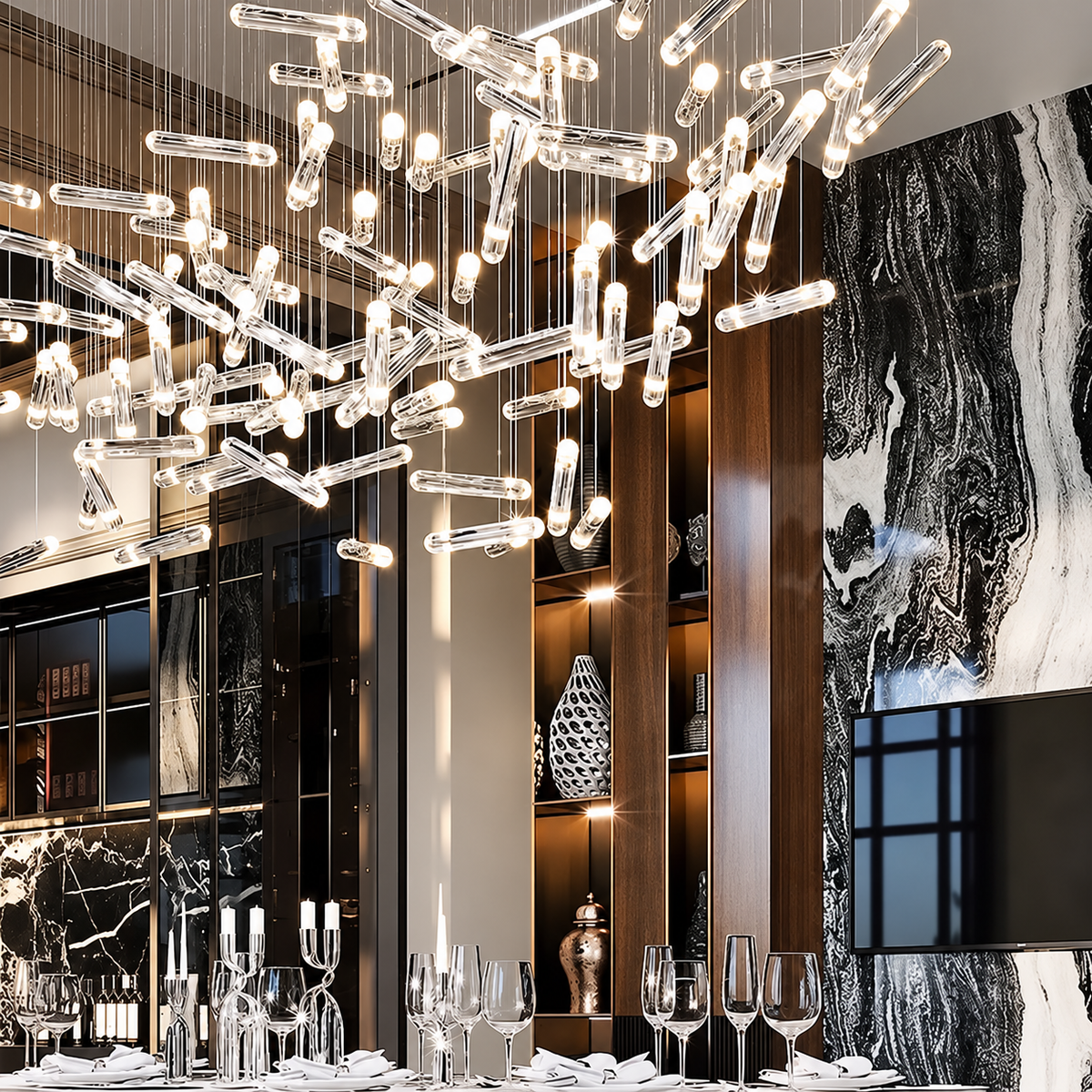 Каскадні люстри кастомізовані і D-100 cm / D-120 cm Led White Cascade 261058-100009070