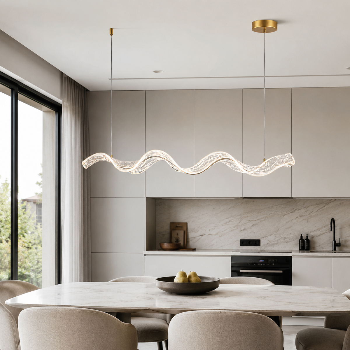 Видовжена люстра золота L-120 cm Led 4000K Gold Aurora 260735-100008384