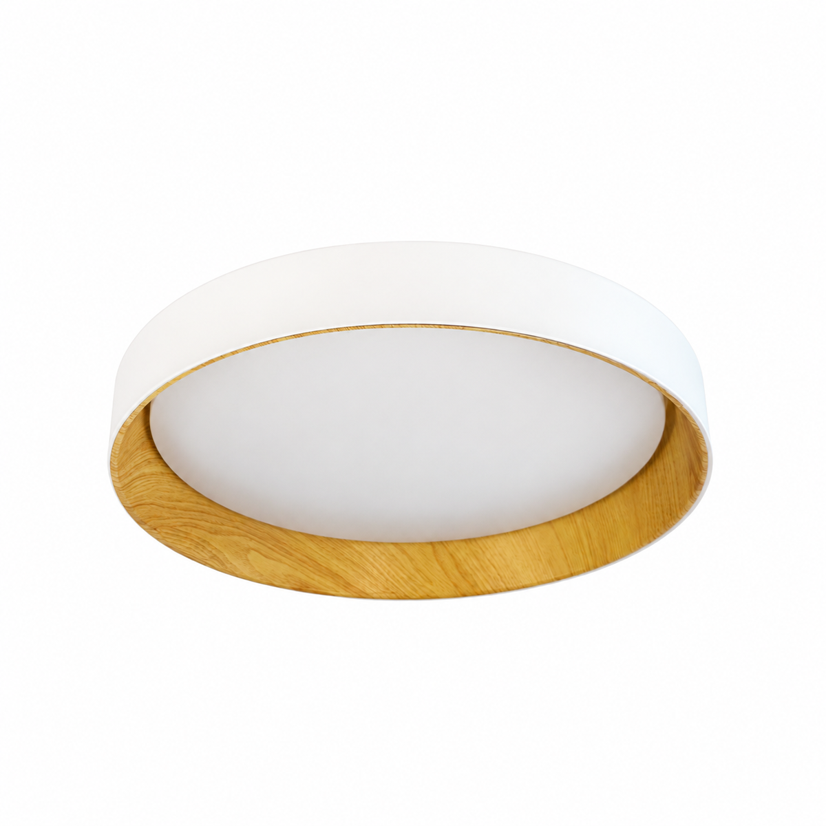 Стельові люстри білі D-45 cm / D-58 cm Led 3000K-6000K White+Wood Circle 260918-100008846