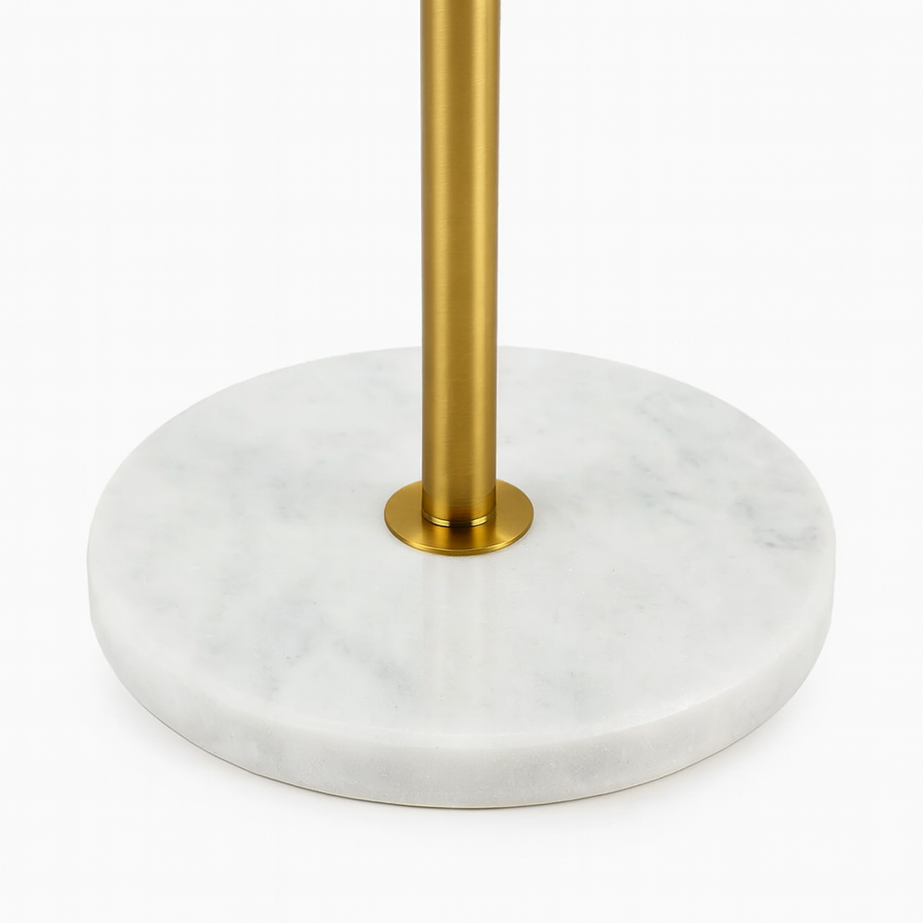 Торшер золотий зі столиком з каменю H-178 cm E27 Gold+White Rod 251265-100006858