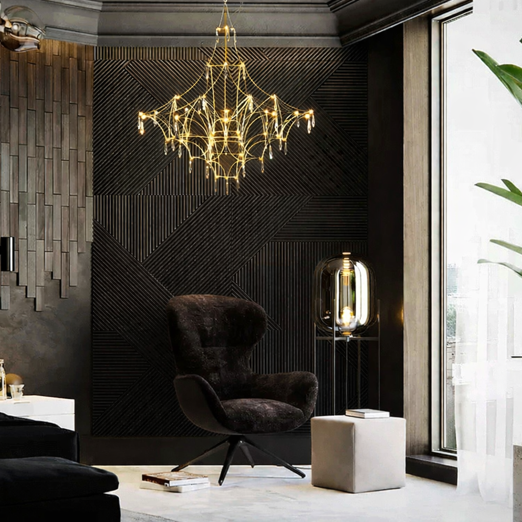 Підвісна люстра H-80 cm Led 30W 3000K Gold Rain 260366-100007659