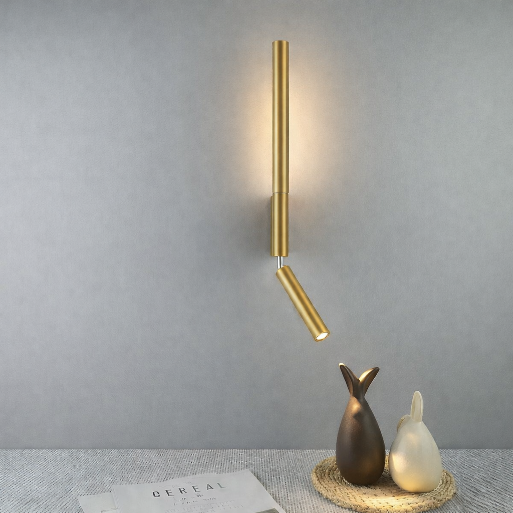 Бра золотий з 2 вимикачами на корпусі H-43 cm Led 5W 4000K Gold Kono read 260118-100007090