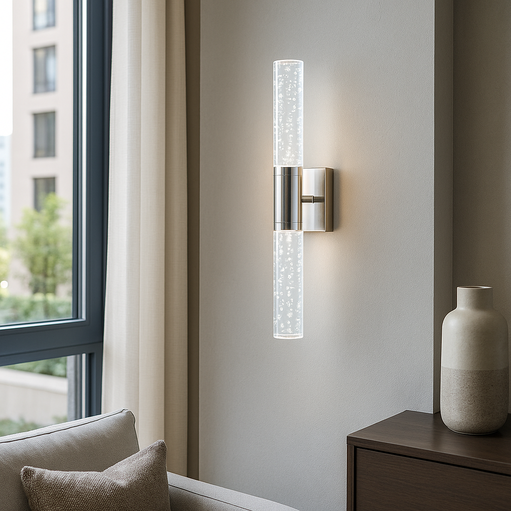 Настінний світильник срібний H-45 cm Led 24W Chrome Bubble Tube 251022-100006291
