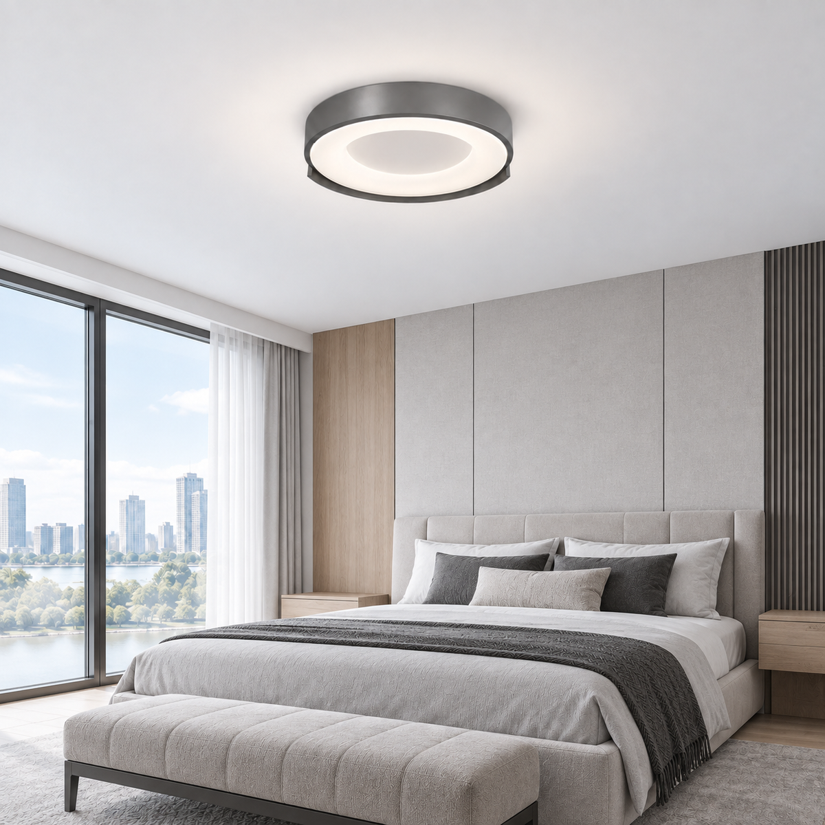 Стельові люстри сірі D-50 cm / D-62 cm Led 3000K-6000K Grey Circle 260918-100008860