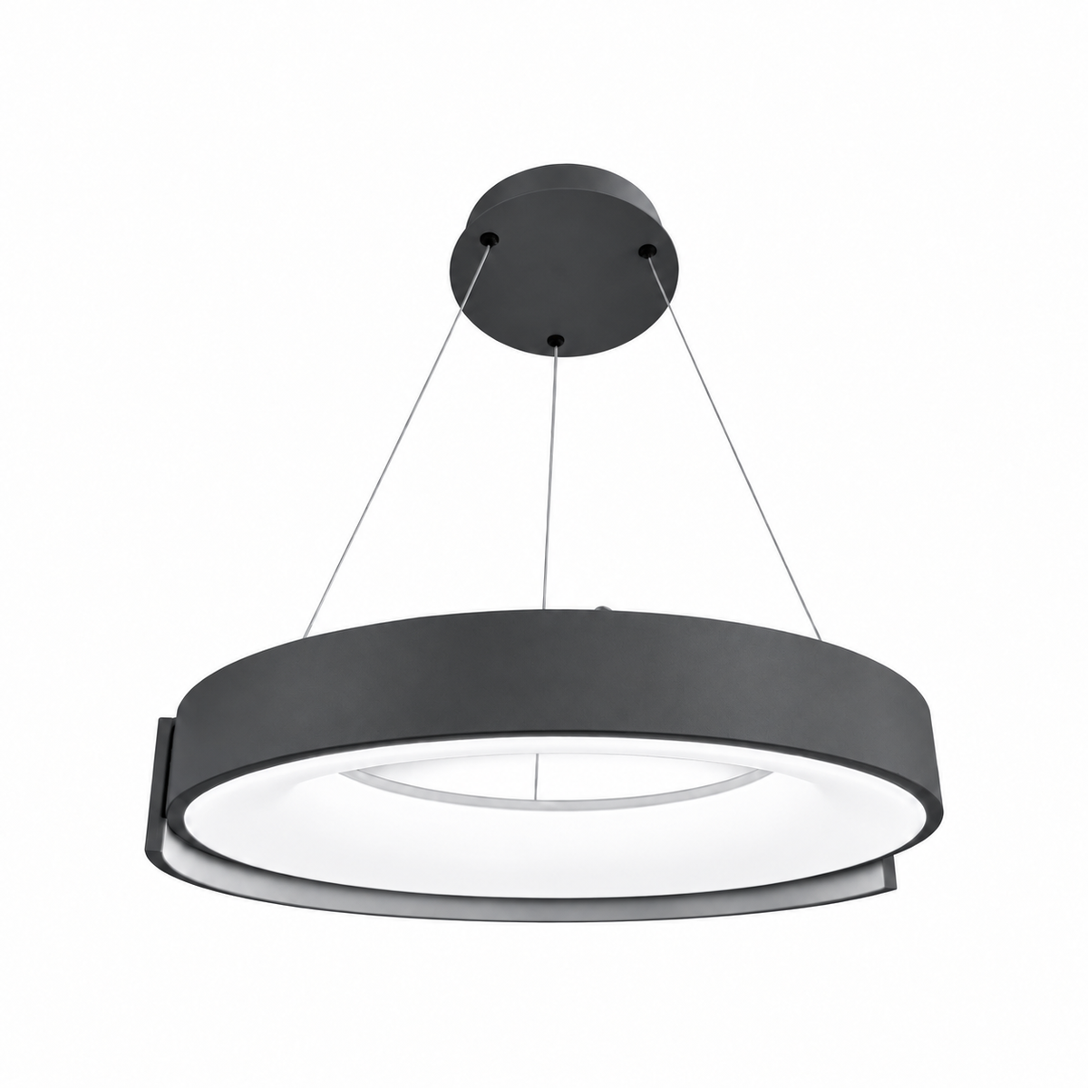 Підвісна люстра сіра D-50 cm Led 64W 3000K-6000K Grey Circle 260918-100008863