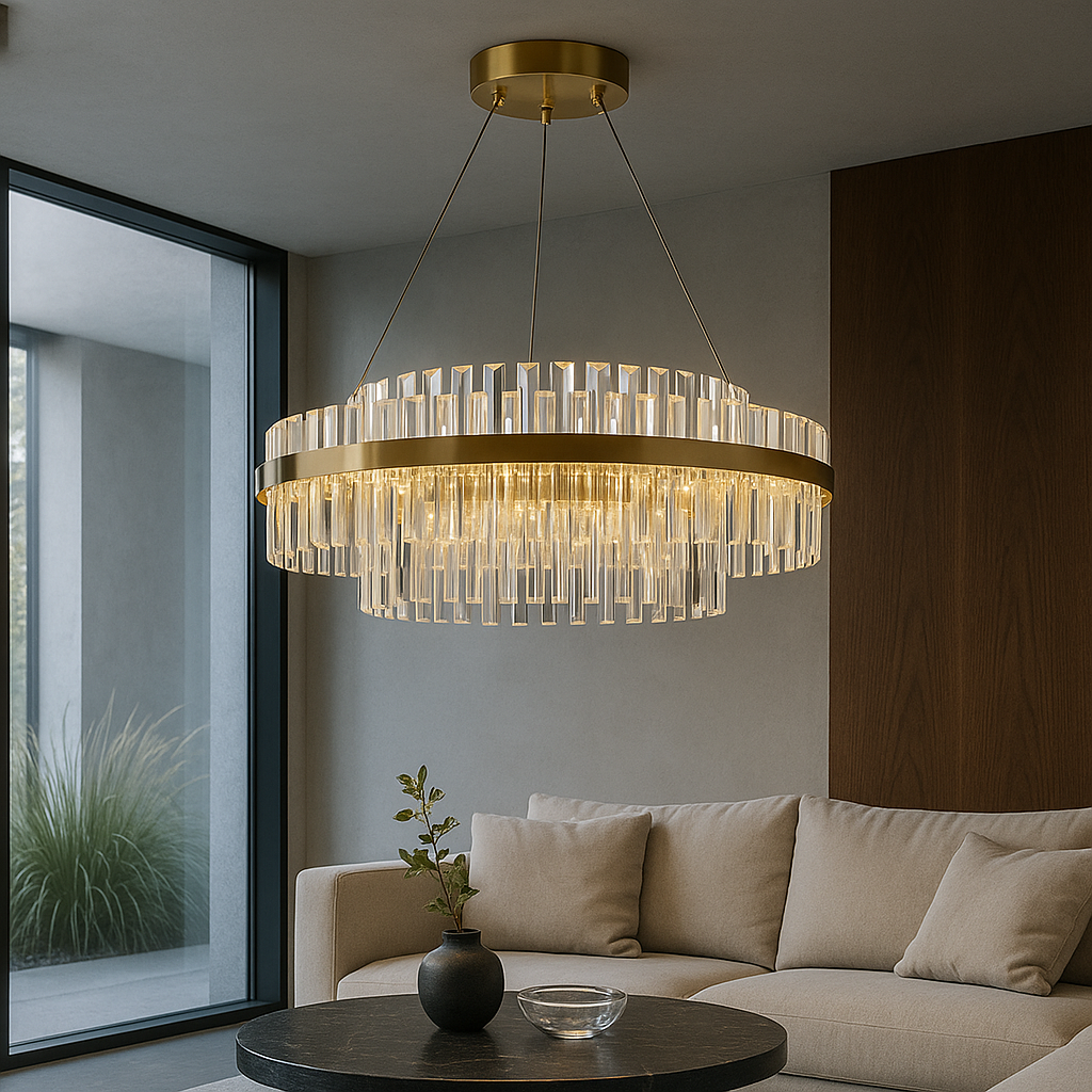 Люстра кришталева золота D-80cm Led 60W Gold Elegance 251022-100006315