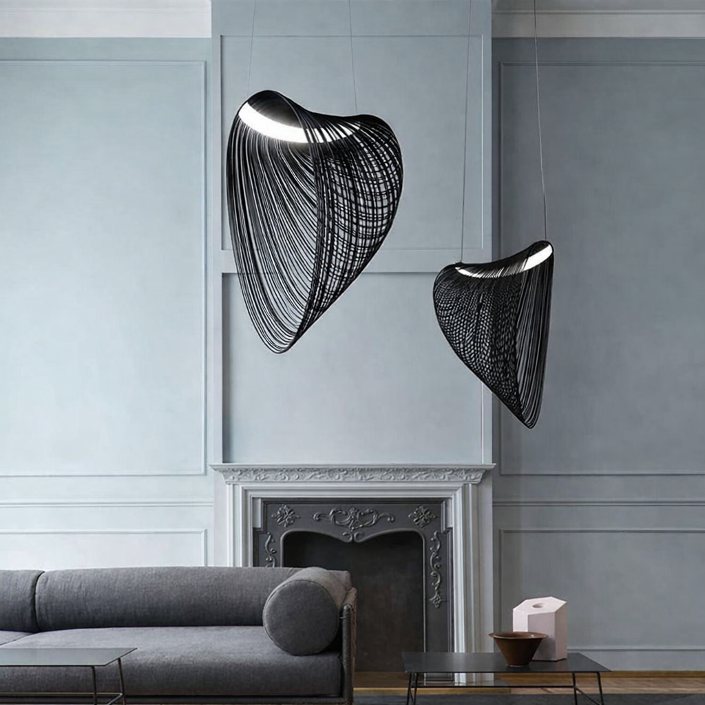 Підвісна люстра з дерева чорна L-40cm /60cm /80cm Led 4000K Black Woaph 251222-100006894