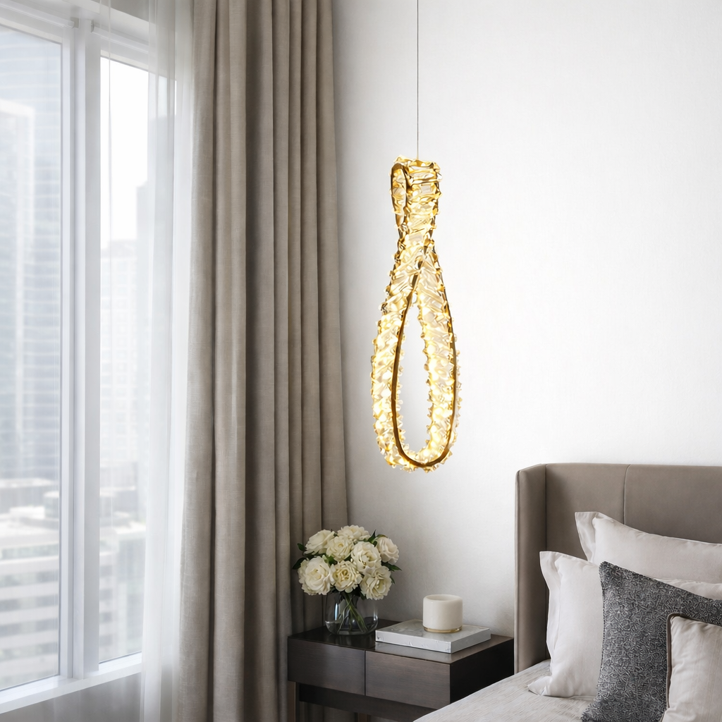 Підвісний світильник золотий L-45 cm Led 3000K-6000K Gold Crystal diamond 260288-100007477