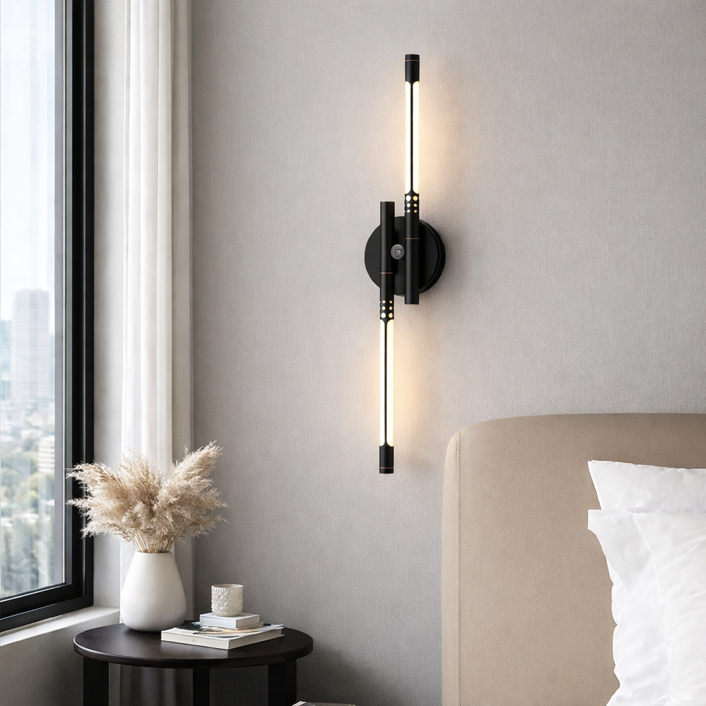 Настінний світильник чорний H-62 cm Led 16W 4000K Black Two lines 260418-100007786
