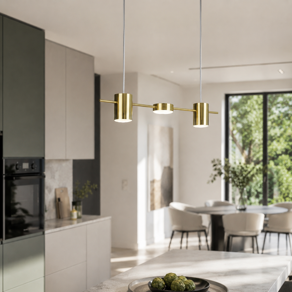 Люстра видовжена золота L-75 cm Led 24W 3000K-6000K Gold Ray Boshi 260622-100008133