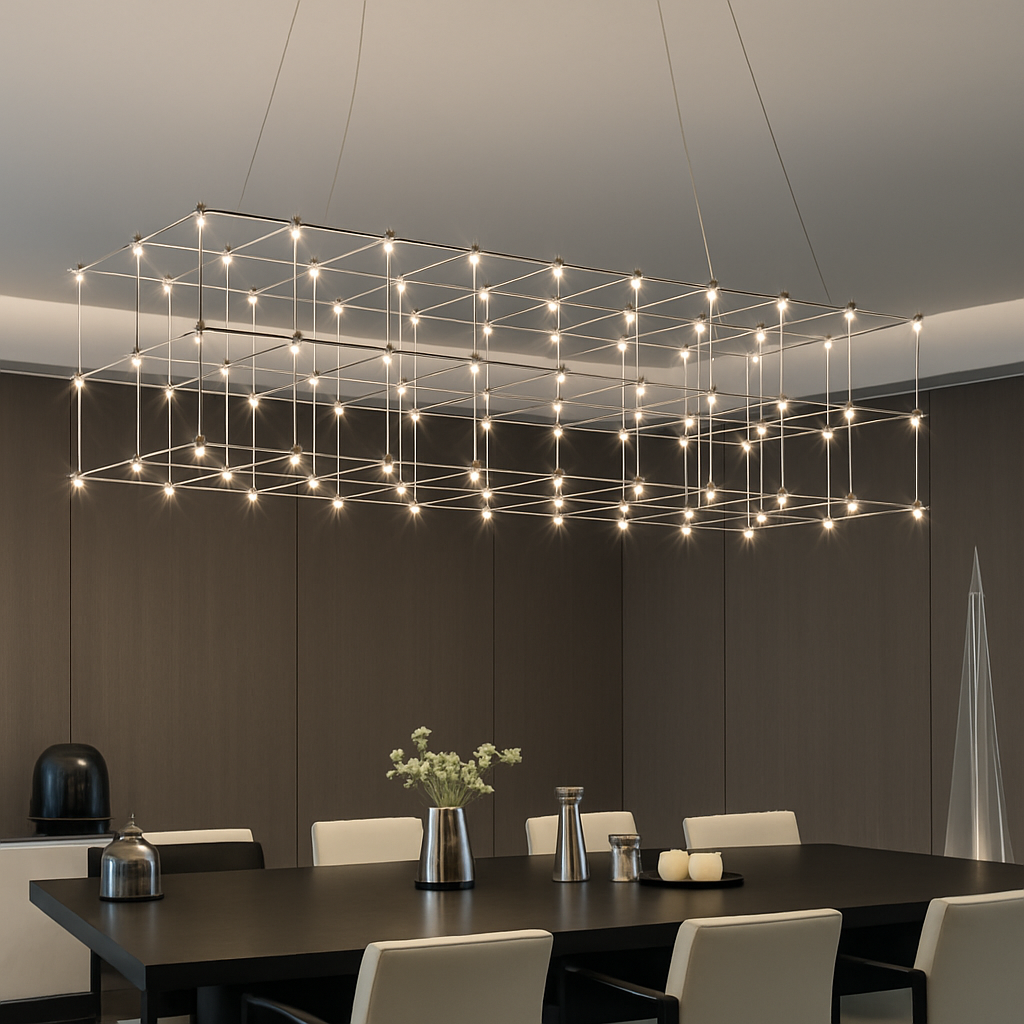 Підвісна люстра срібна L-100 cm Led 22W 3000K Silver Rain 251066-100006334