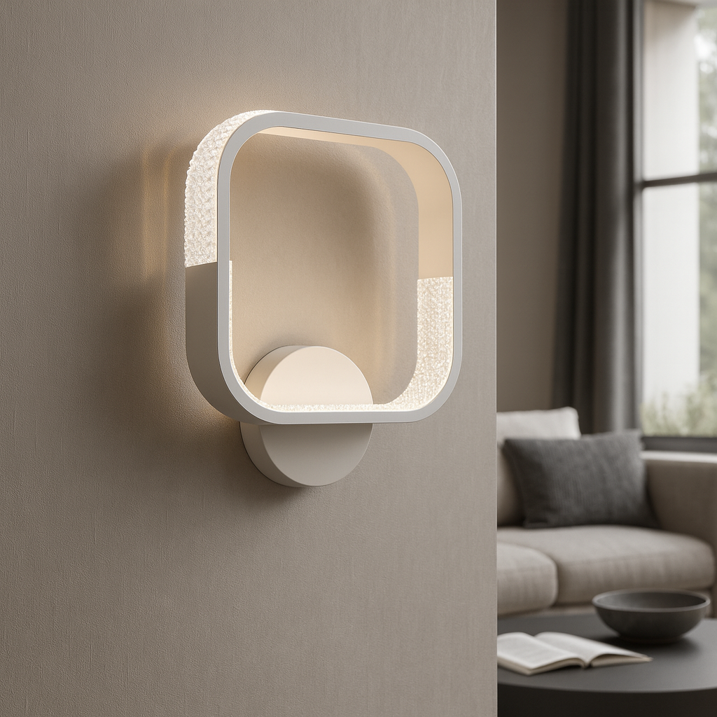 Настінний світильник білий L-25 cm H-30 cm Led 22W 3000-6000K White Arka lamp 251174-100006644