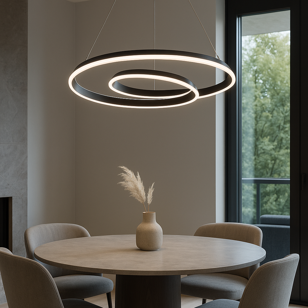 Люстри підвісні чорні D-60 cm / D-80 cm Led Black Rings 211218-100000550