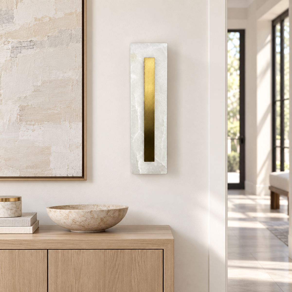 Настінний світильник з мармуру H-50 cm Led 11W 4000K Gold Marble 260918-100008899