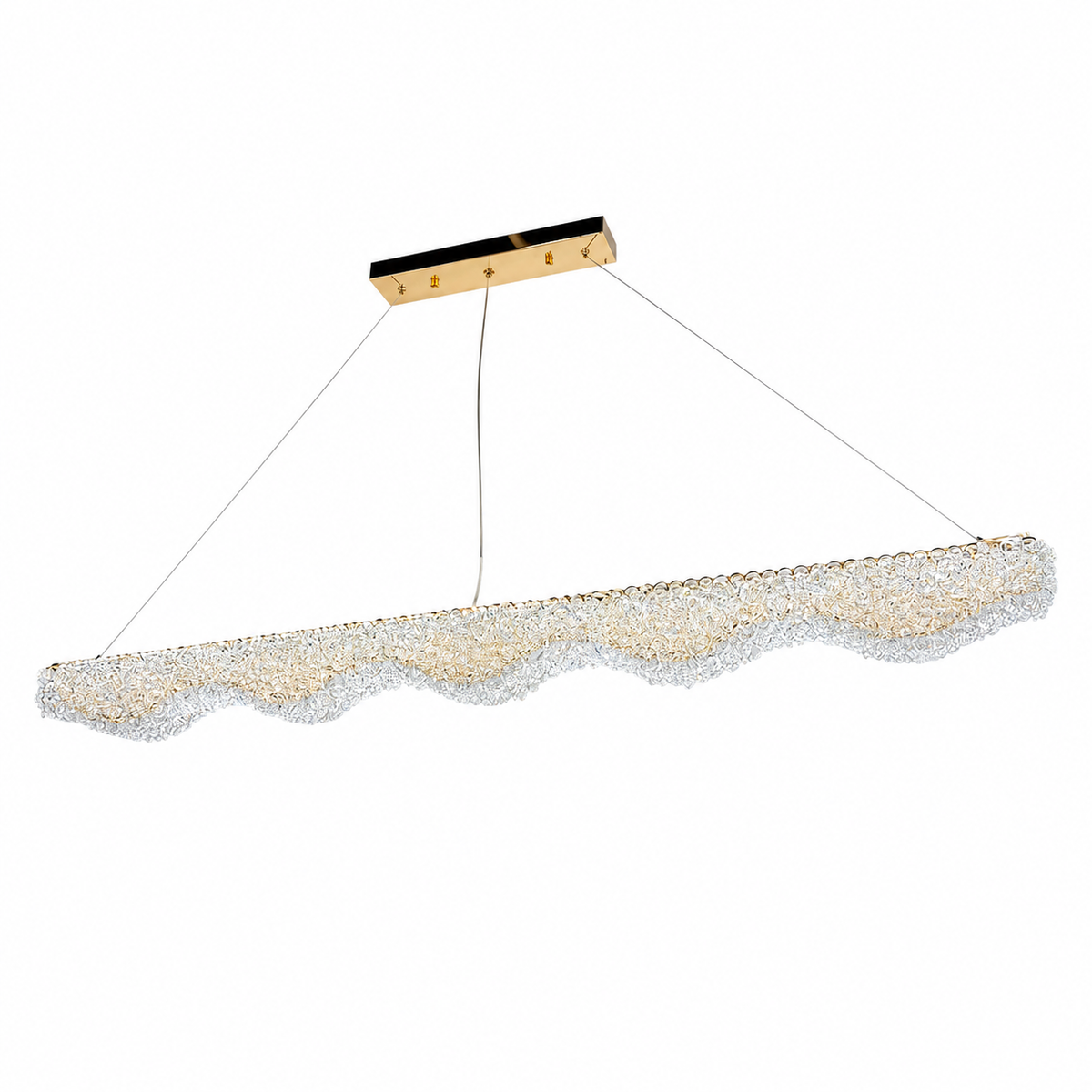 Підвісні люстри золоті L-80 cm / L-100 cm / L-120 cm Led 3000K-6000K Gold Crystal 260618-100008140