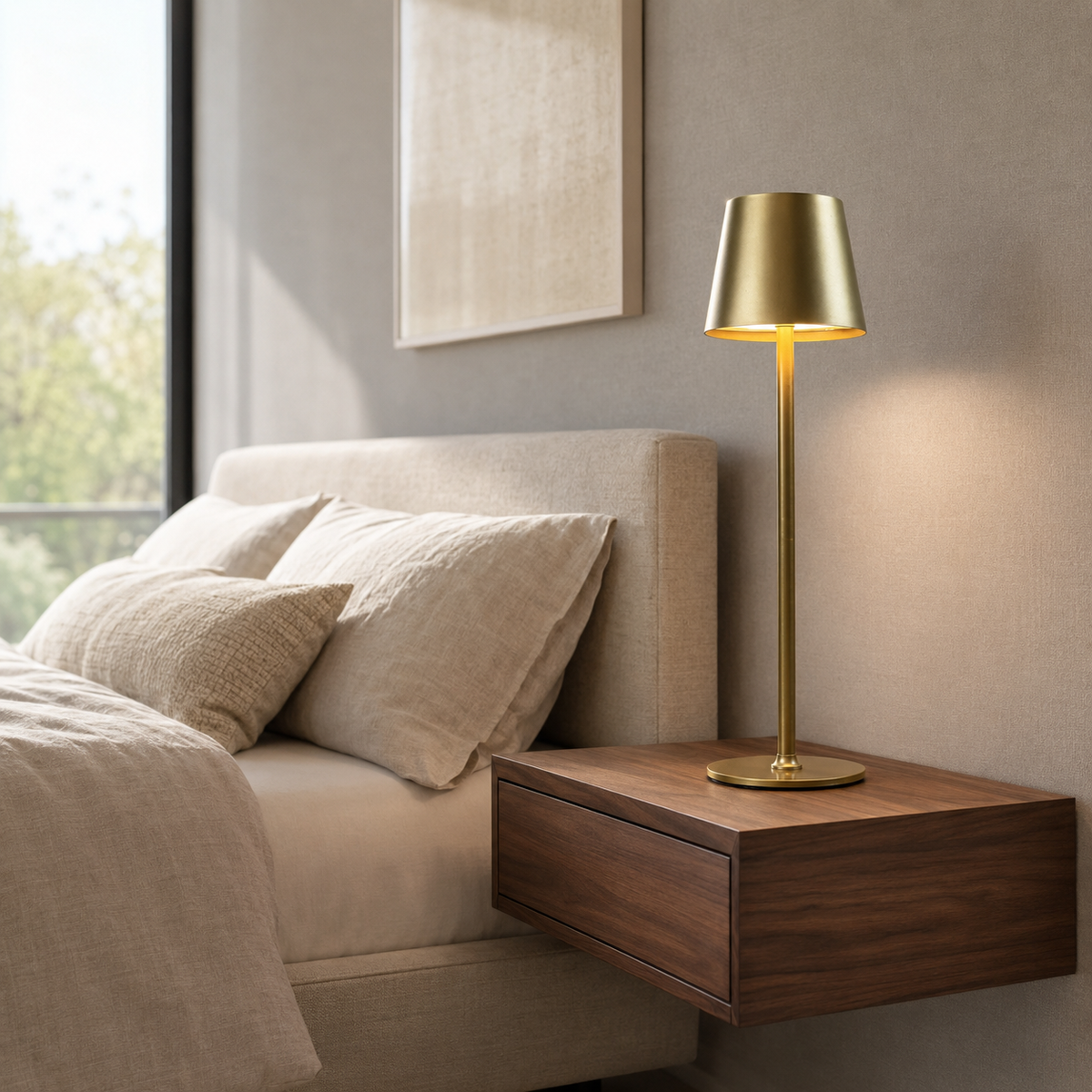 Настільна лампа золота із сенсорним керуванням та USB H-37 cm Led 10W Gold Lamp 260888-100008650