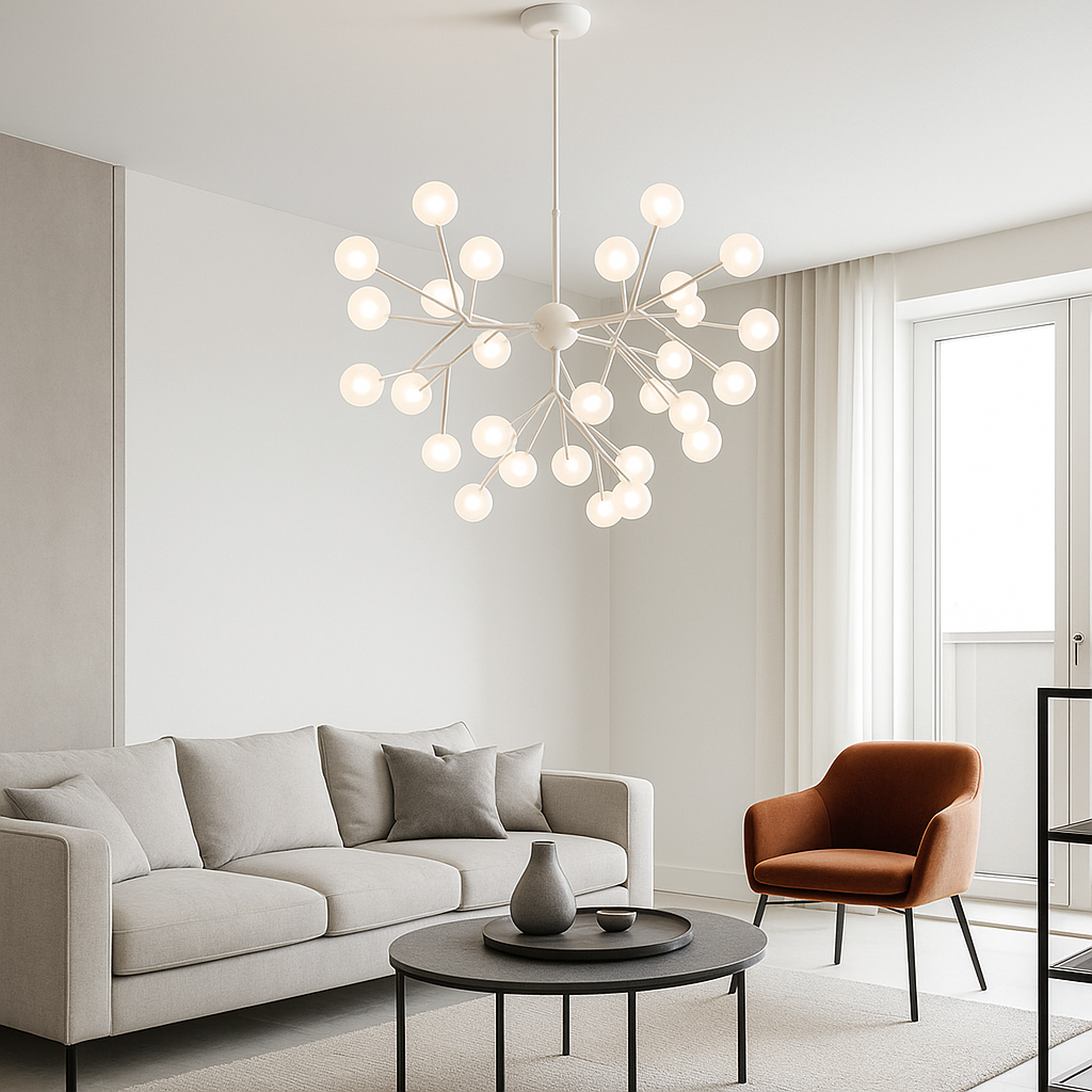 Люстра біла з подвійними плафонами D-80 cm G4x27 White Tree G4 250618-100005240