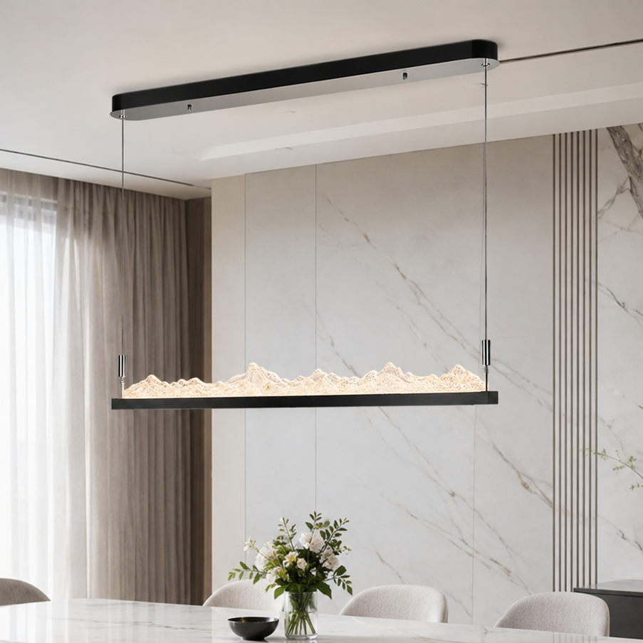 Підвісна люстра чорна L-120 cm Led 60W 3000K-6000K Black Ice 260618-100008147