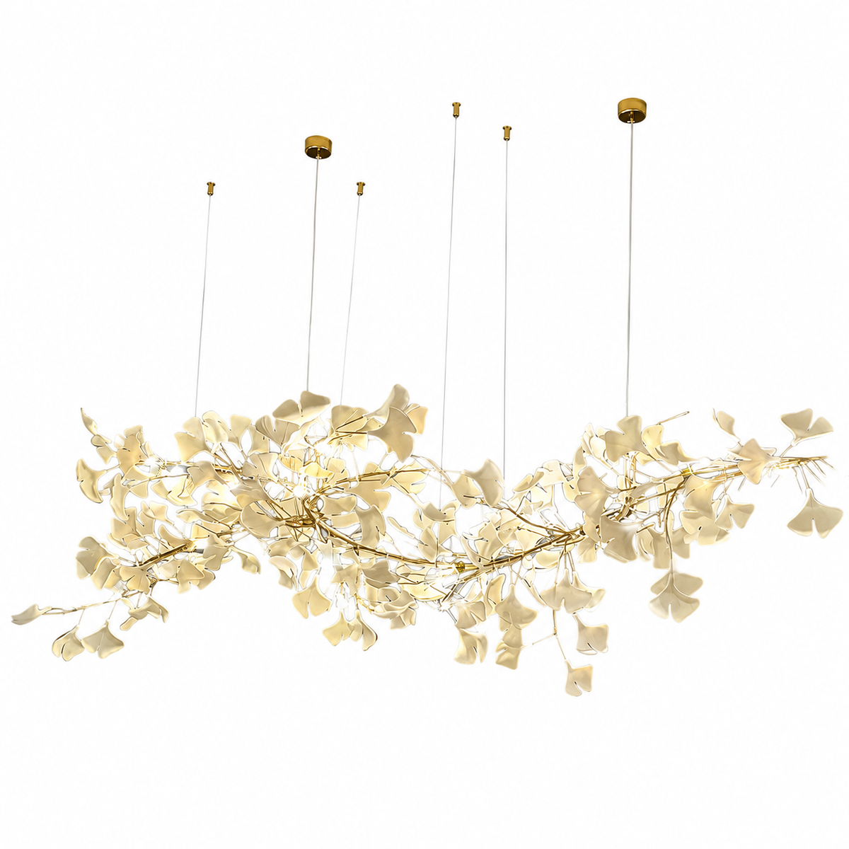 Підвісні люстри L-80 / 100 / 120 / 160 / 200 cm Led White+Gold Petals Flowers 260658-100008154